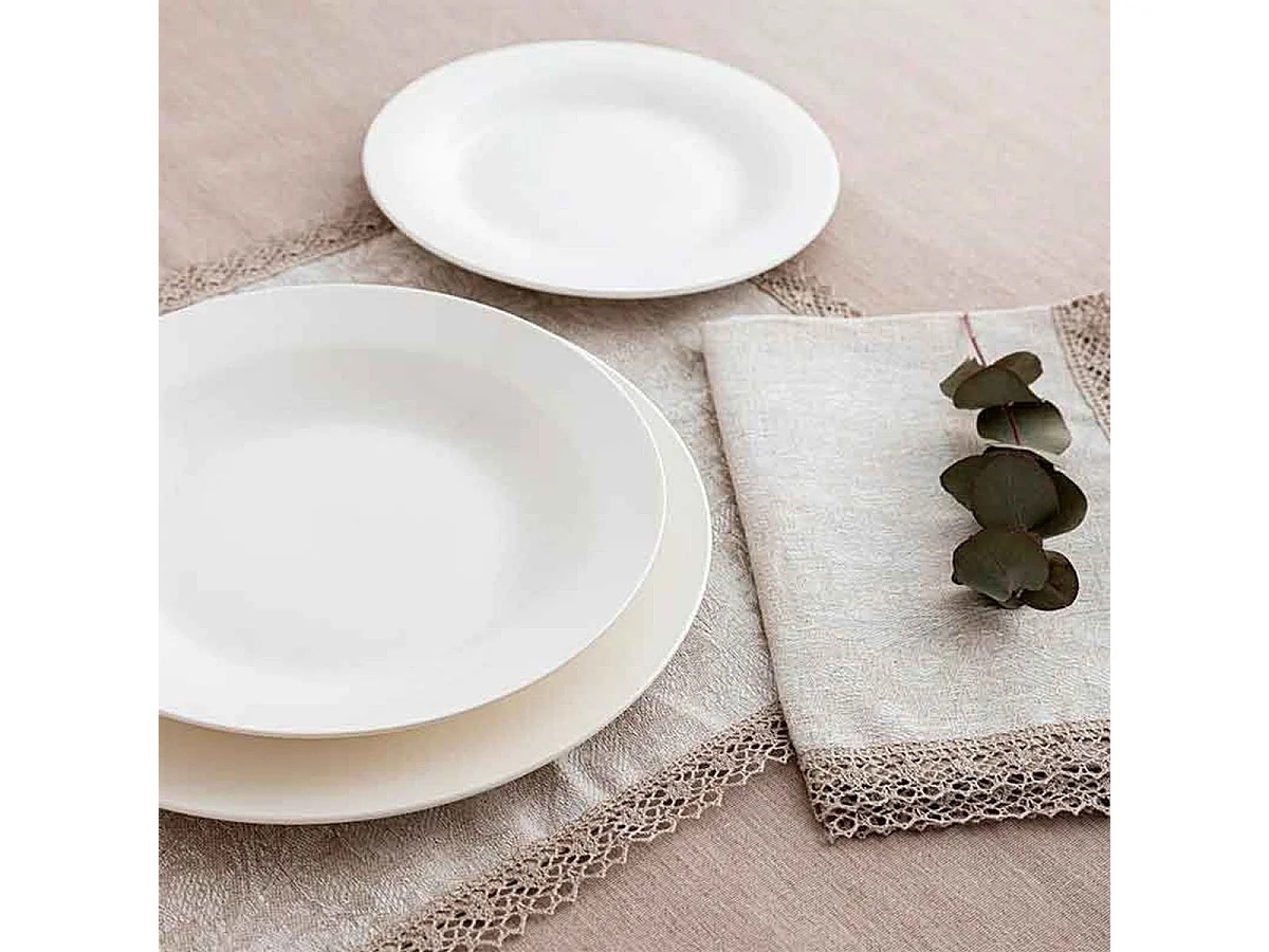 Vajilla Lis Bidasoa 18 piezas 6 servicios porcelana blanco