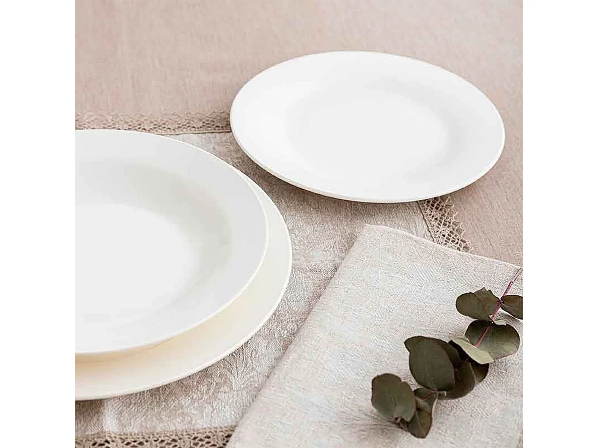 Vajilla Lis Bidasoa 18 piezas 6 servicios porcelana blanco