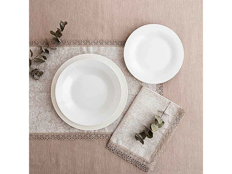 Vajilla Lis Bidasoa 18 piezas 6 servicios porcelana blanco