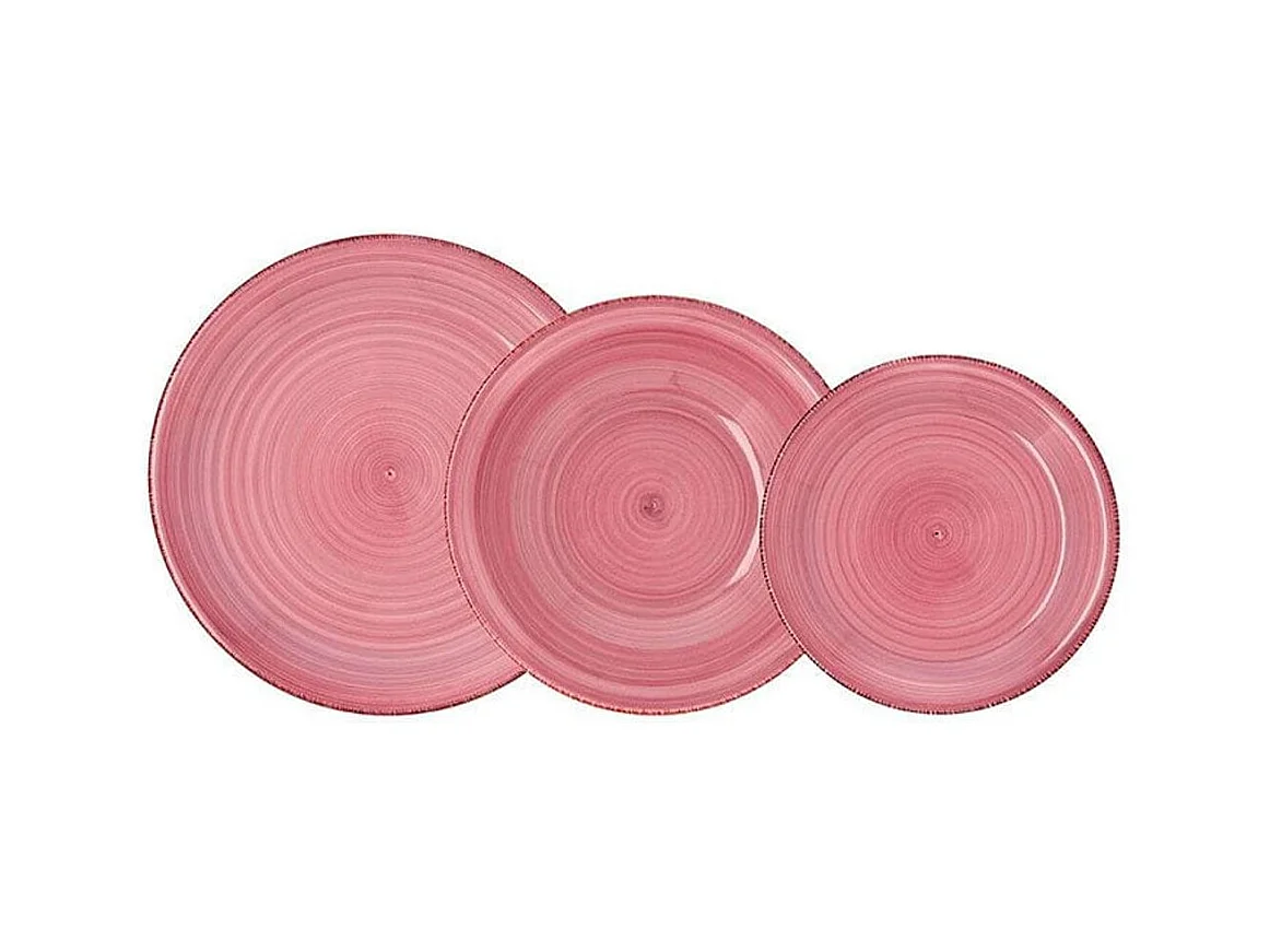 Vajilla Vita Peoni Quid 18 piezas gres rosa