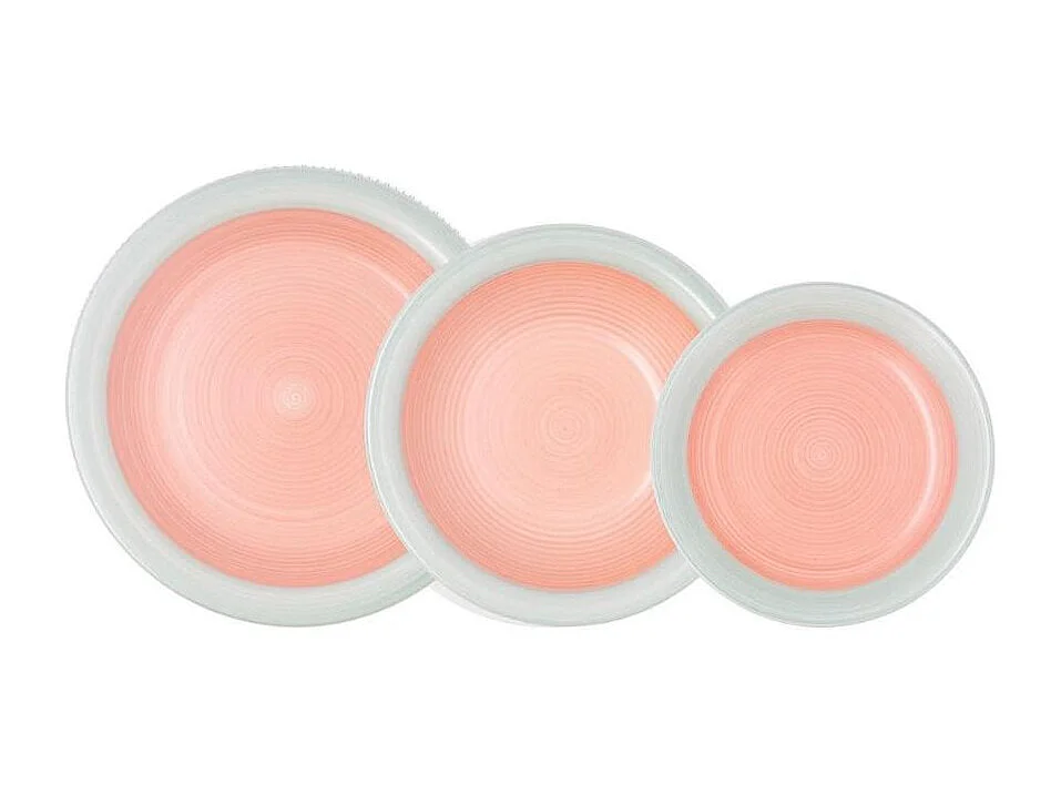 Vajilla Kaleido Quid 18 piezas 6 servicios cerámica verde/naranja