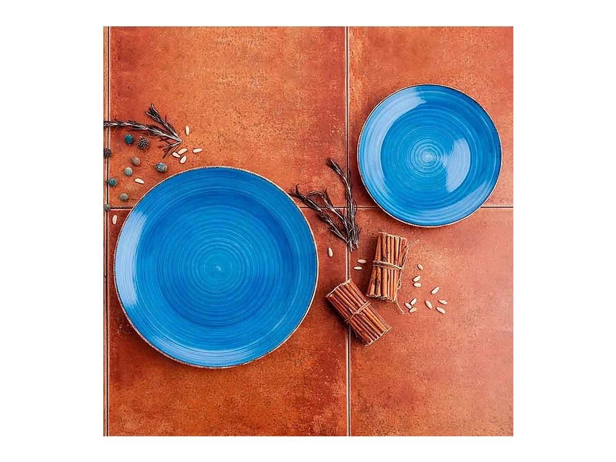 Vajilla Vita Azul Quid 18 piezas gres azul