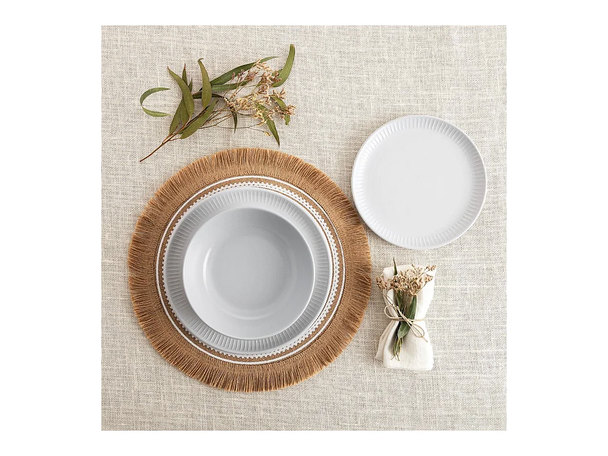 Vajilla Moana Bidasoa 12 piezas 4 servicios cerámica gris