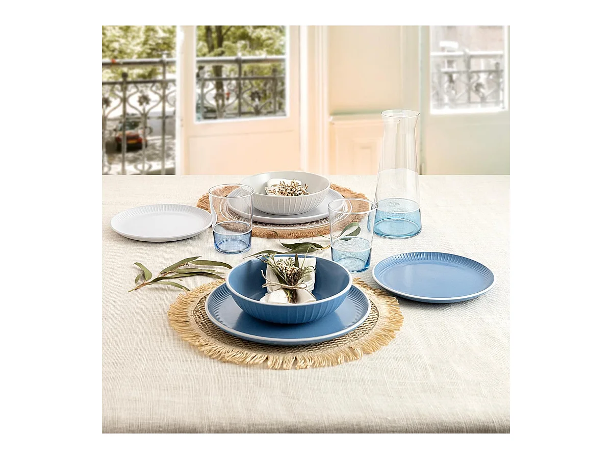 Vajilla Moana Bidasoa 12 piezas 4 servicios cerámica gris