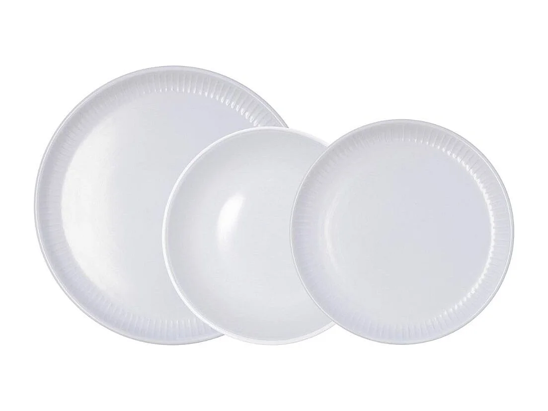 Vajilla Moana Bidasoa 12 piezas 4 servicios cerámica gris