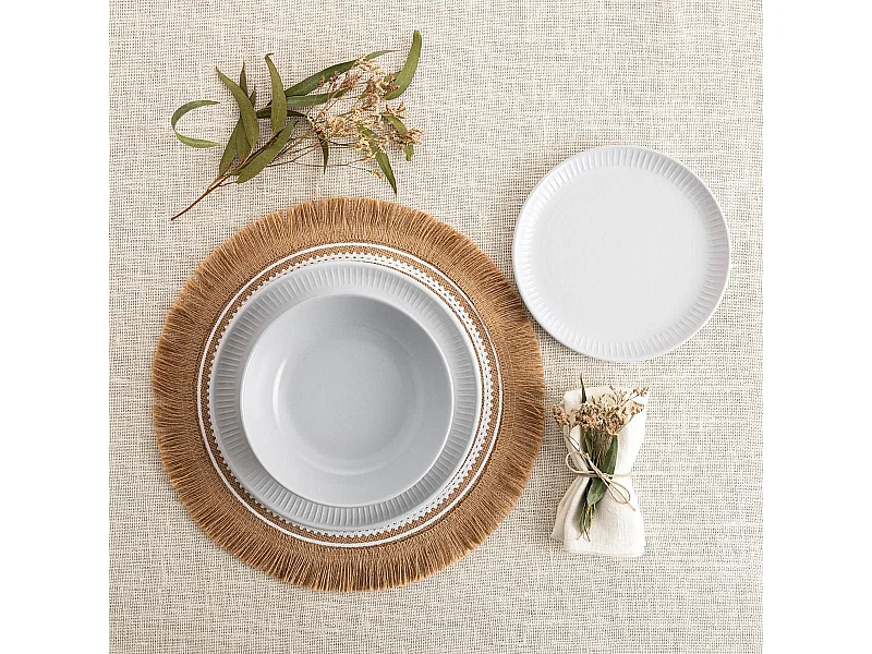 Vajilla Moana Bidasoa 12 piezas 4 servicios cerámica gris