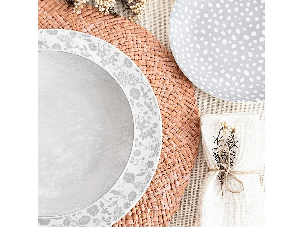 Vajilla Aquilea Bidasoa 12 piezas 4 servicios porcelana gris