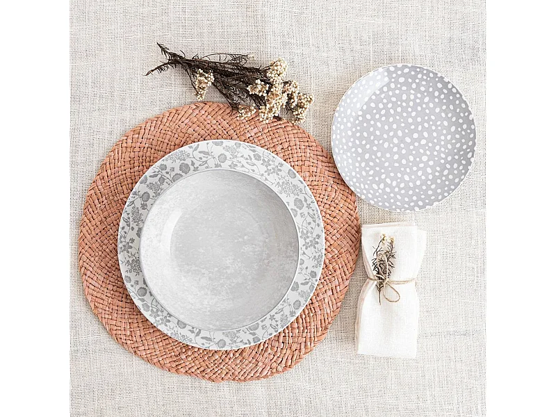 Vajilla Aquilea Bidasoa 12 piezas 4 servicios porcelana gris