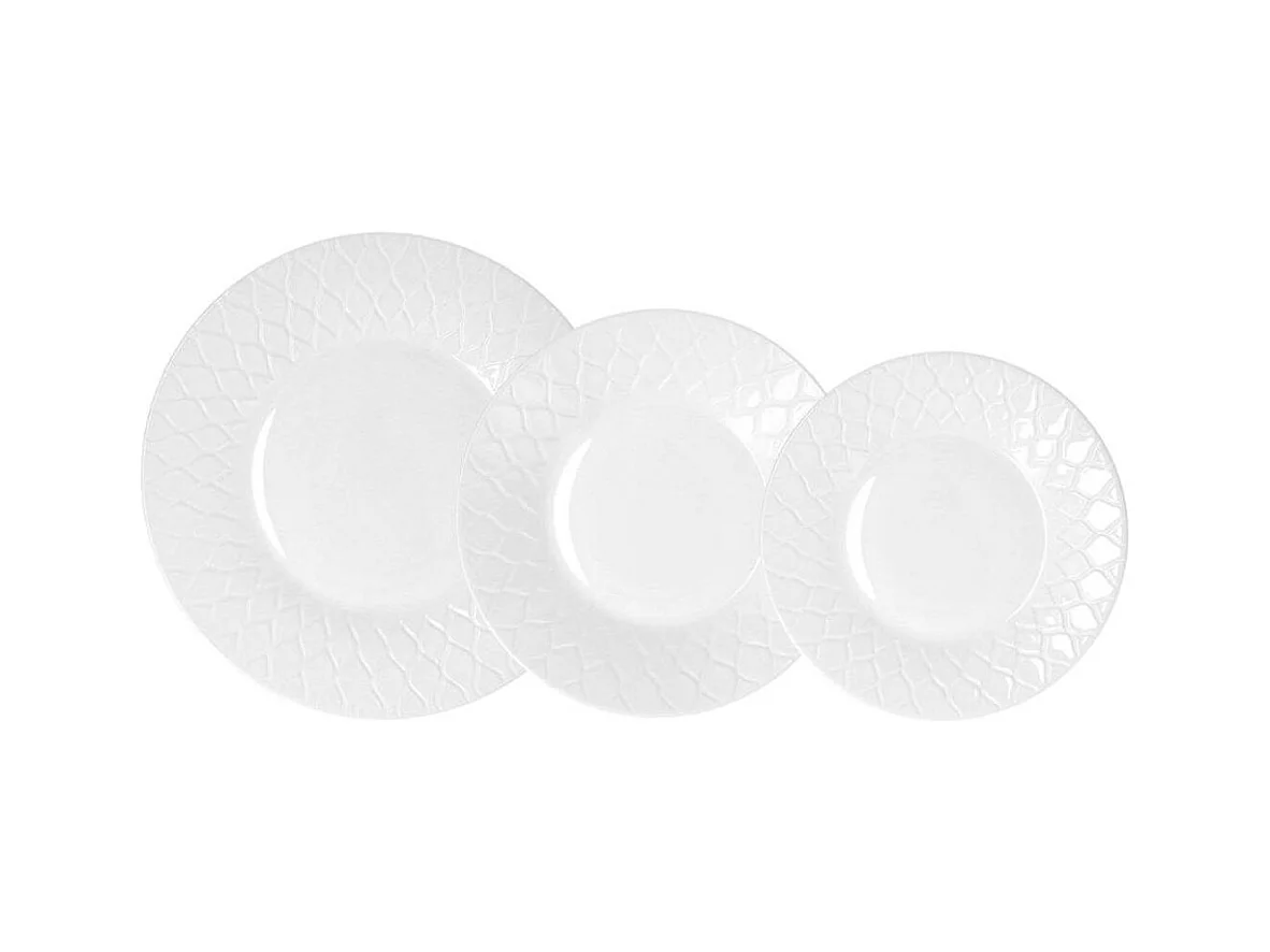 Vajilla Amario Luminarc 12 piezas 4 servicios vidrio opal blanco