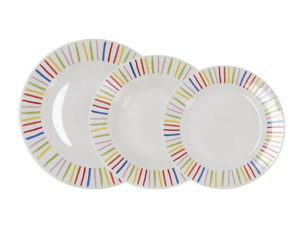 Vajilla California Quid 18 piezas 6 servicios porcelana multicolor