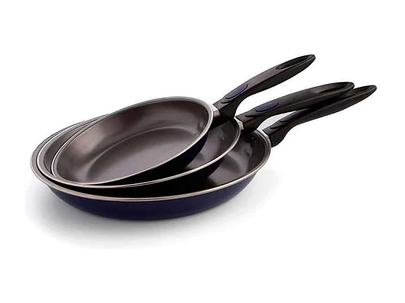 Set de 3 sartenes Nuit Quid aluminio estampado antiadherentes azul Ø20/Ø24/Ø28 cm