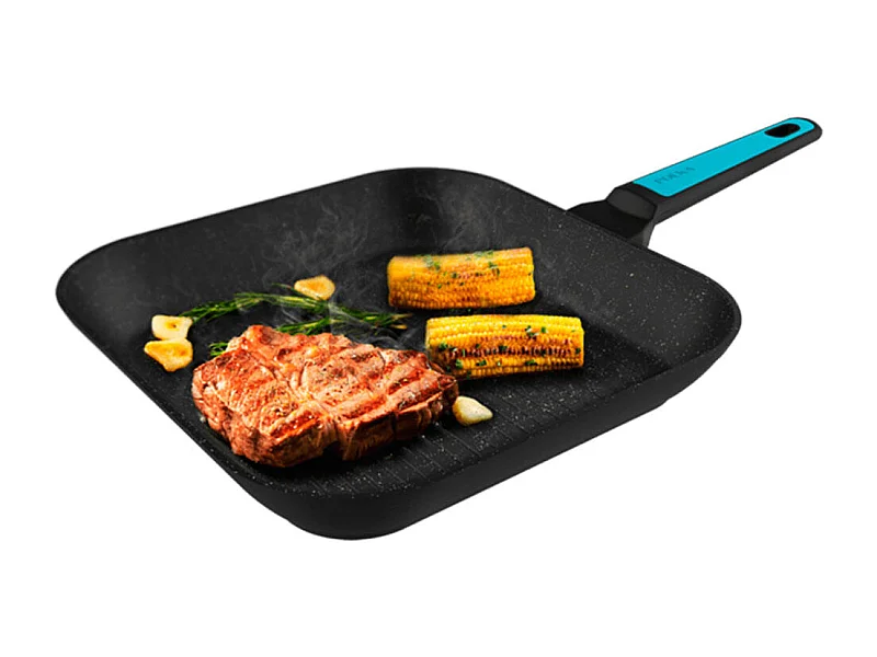 Sartén grill Cecotec Polka Platinum 28 Grill Thunder negro/azul Ø28 cm
