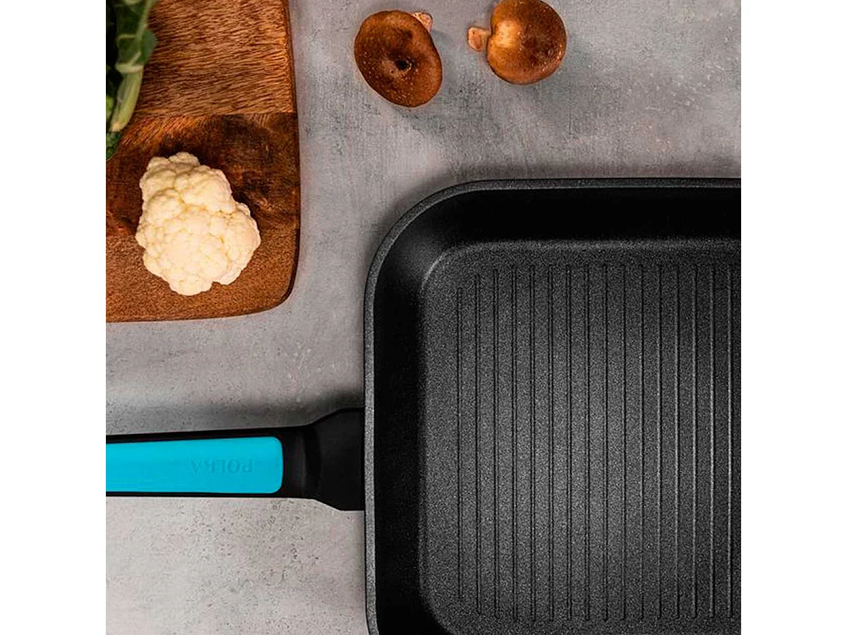 Sartén grill Cecotec Polka Platinum 28 Grill Thunder negro/azul Ø28 cm