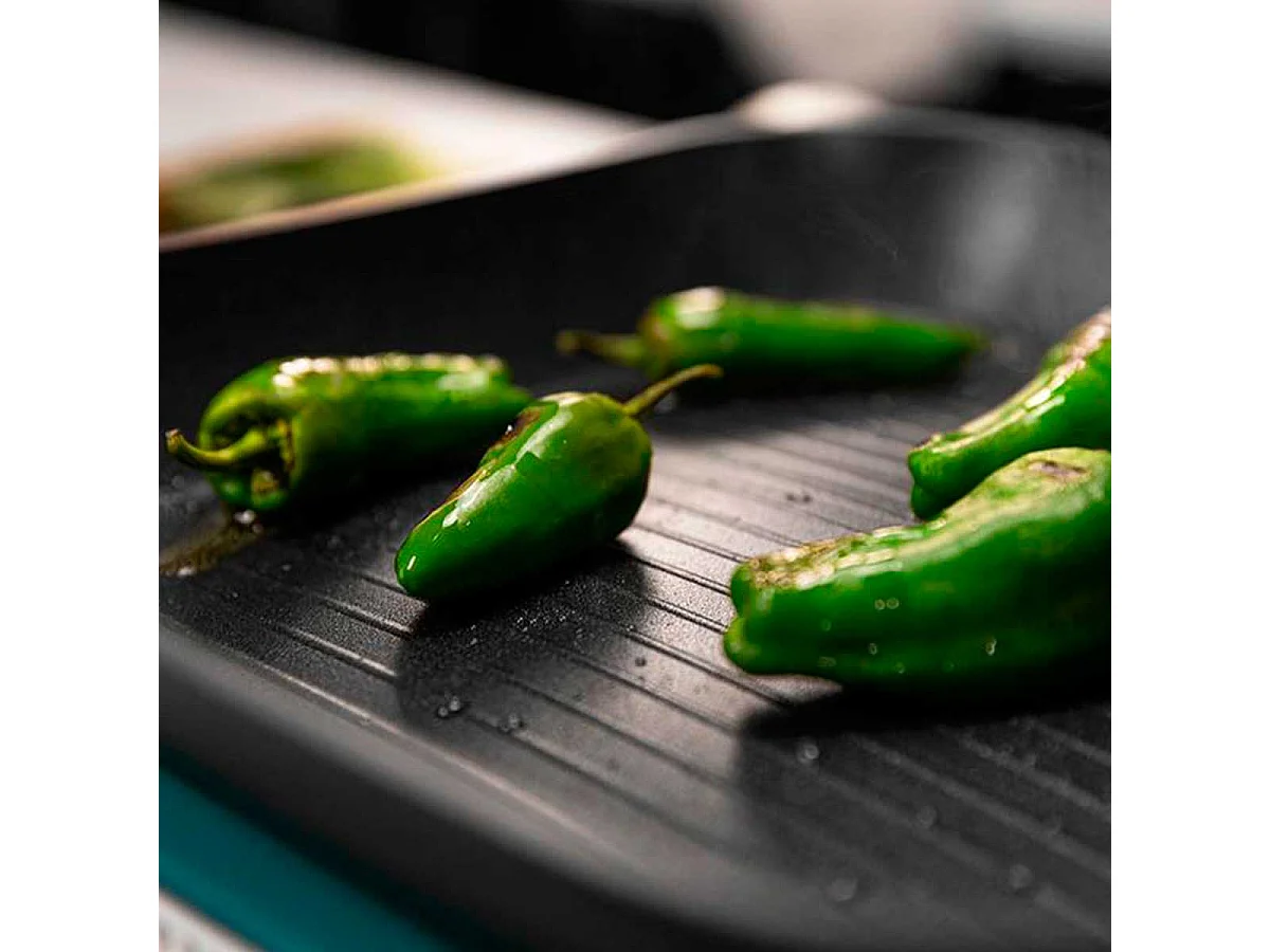 Sartén grill Cecotec Polka Platinum 28 Grill Thunder negro/azul Ø28 cm