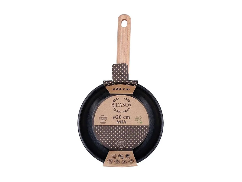 Sartén Mia Bidasoa aluminio prensado antiadherente negro/natural Ø26 cm