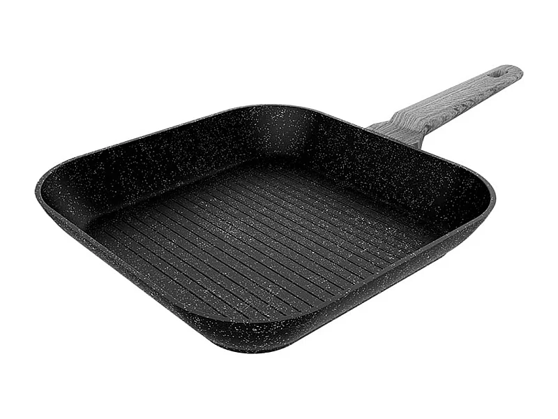 Sartén grill Cecotec Polka Exclusive 28 Grill Wood&Rock forma cuadrada negro 28 cm