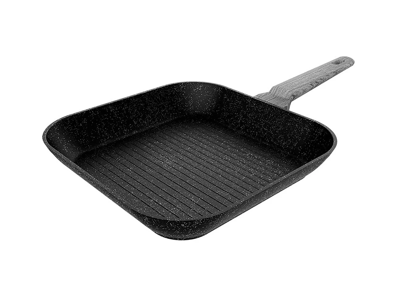 Sartén grill Cecotec Polka Exclusive 28 Grill Wood&Rock forma cuadrada negro 28 cm