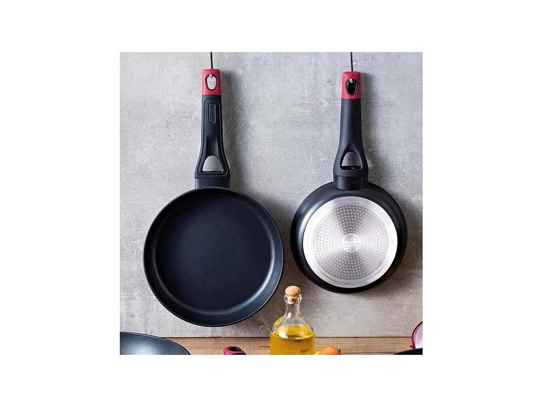 Sartén Óptima+ Pyrex aluminio forjado negro/rojo Ø28 cm