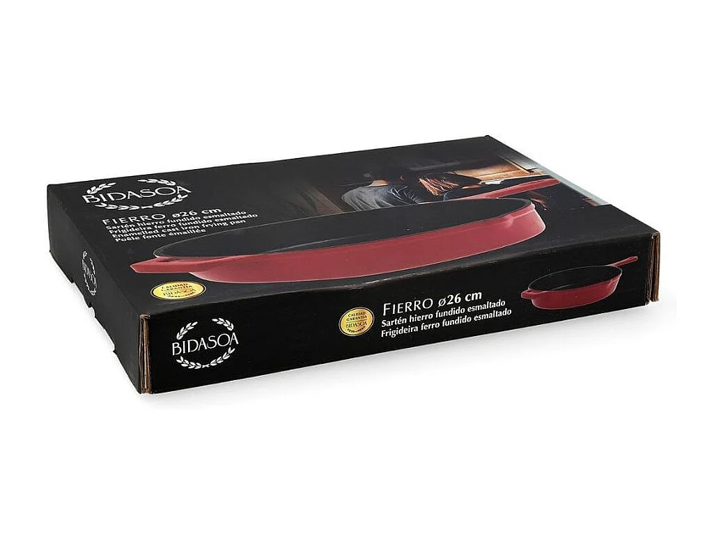 Sartén Fierro Bidasoa hierro esmaltado rojo/negro Ø26 cm