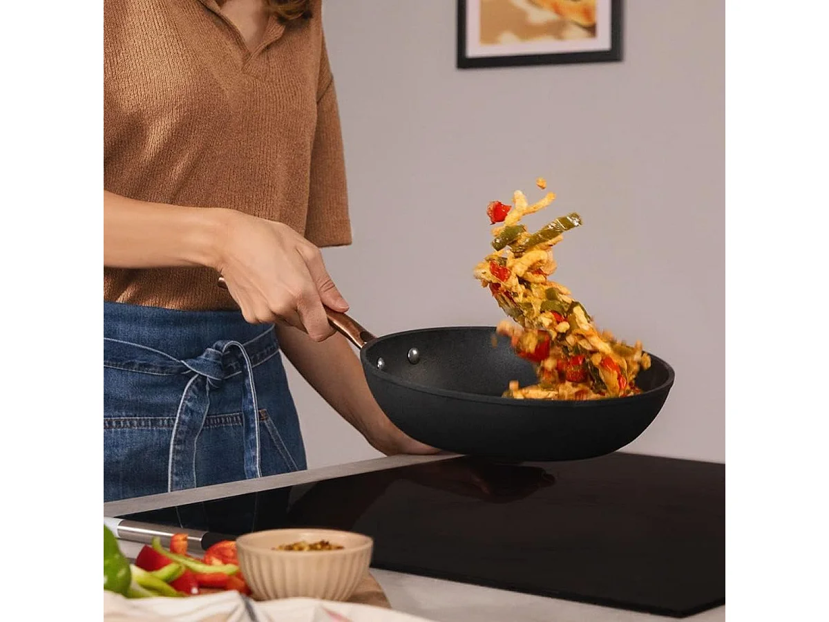 Set de 2 sartenes Cecotec Polka Fantasy Bucket aluminio forjado dorado Ø20/Ø24 cm