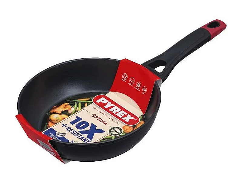 Sartén honda Óptima + Pyrex aluminio forjado negro Ø26 cm