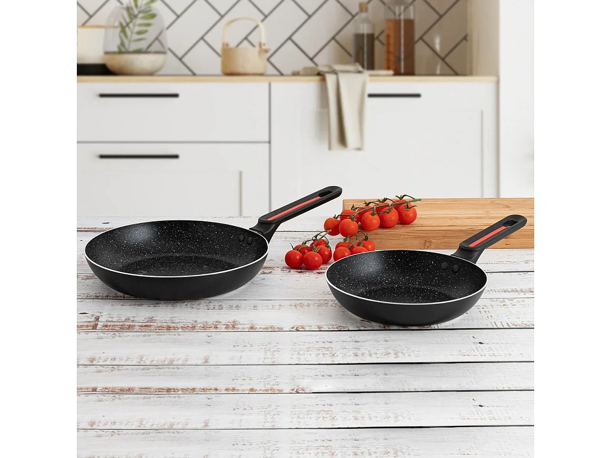 Set de 2 sartenes Tentación Quid aluminio prensado negro Ø20/Ø24 cm