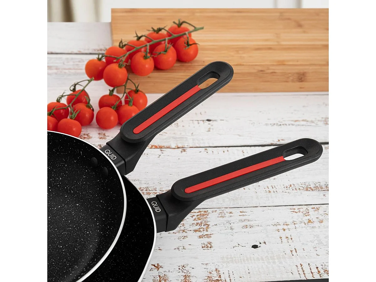 Set de 2 sartenes Tentación Quid aluminio prensado negro Ø20/Ø24 cm