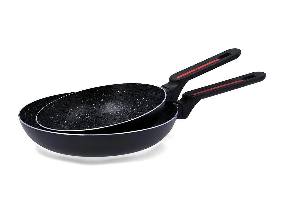 Set de 2 sartenes Tentación Quid aluminio prensado negro Ø20/Ø24 cm