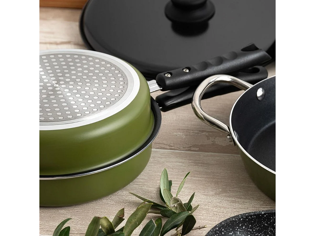 Sartén doble Naturalia Quid aluminio prensado verde Ø26 cm