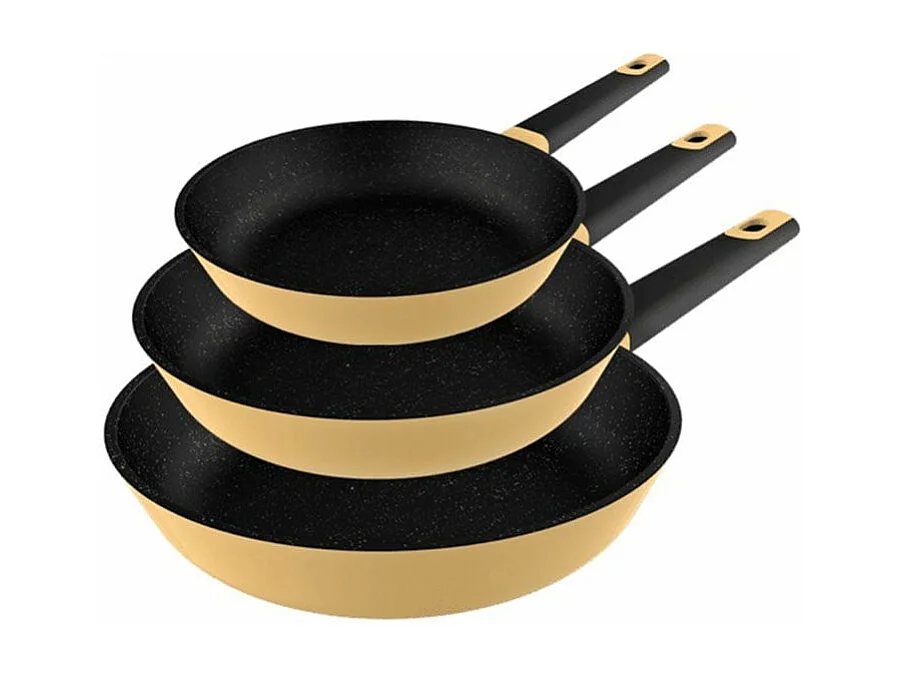 Set de 3 sartenes Polka Excellence 20-24-28 Bucket Set Vulcano amarillo Ø20/Ø24/Ø28 cm