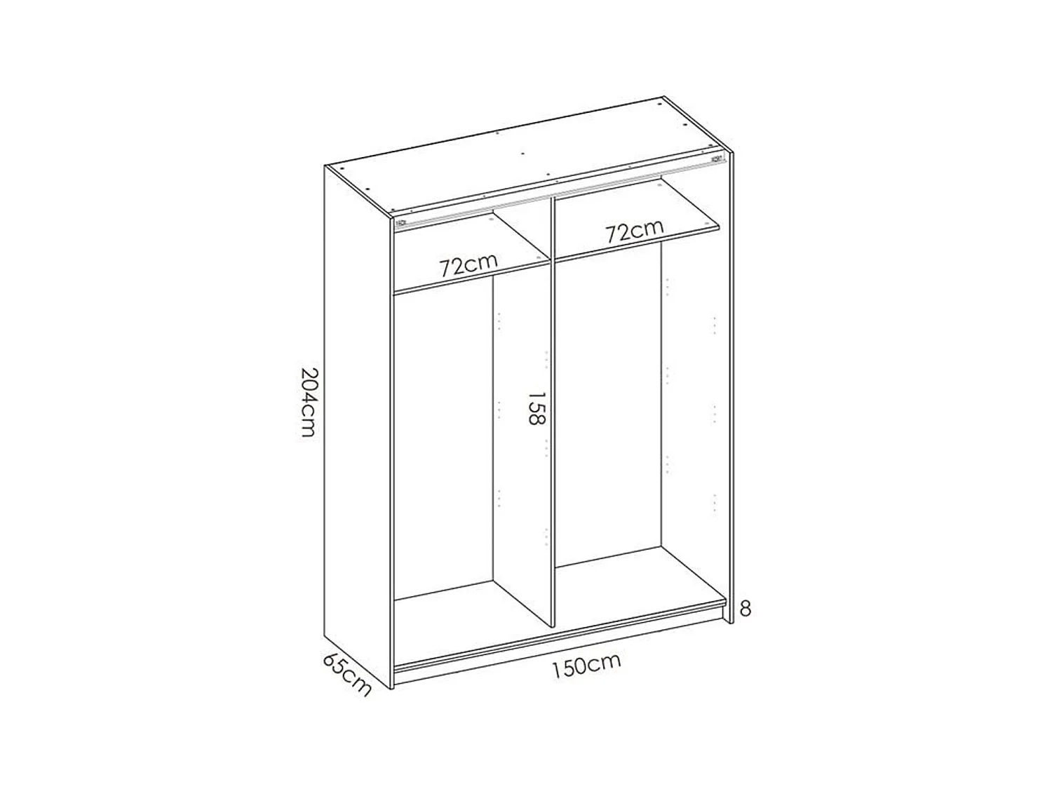 Armario Slide 2 ptas correderas 150 blanco brillo 03K12132