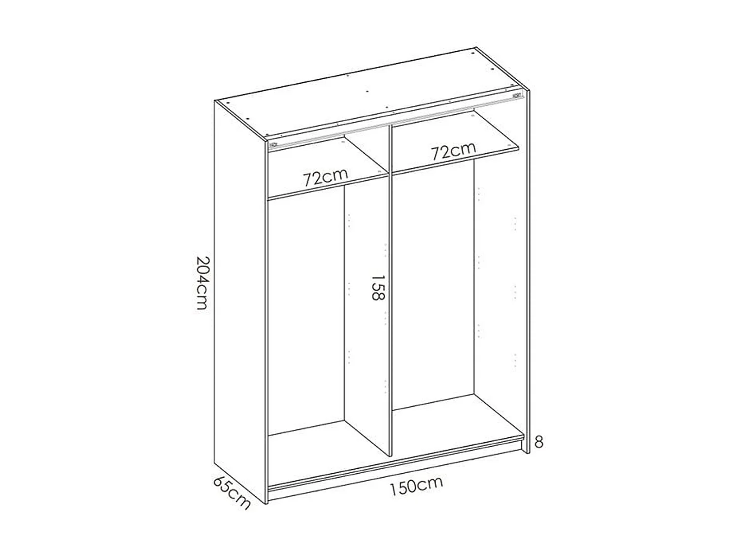 Armario Slide 2 ptas correderas 150 blanco brillo 03K12132