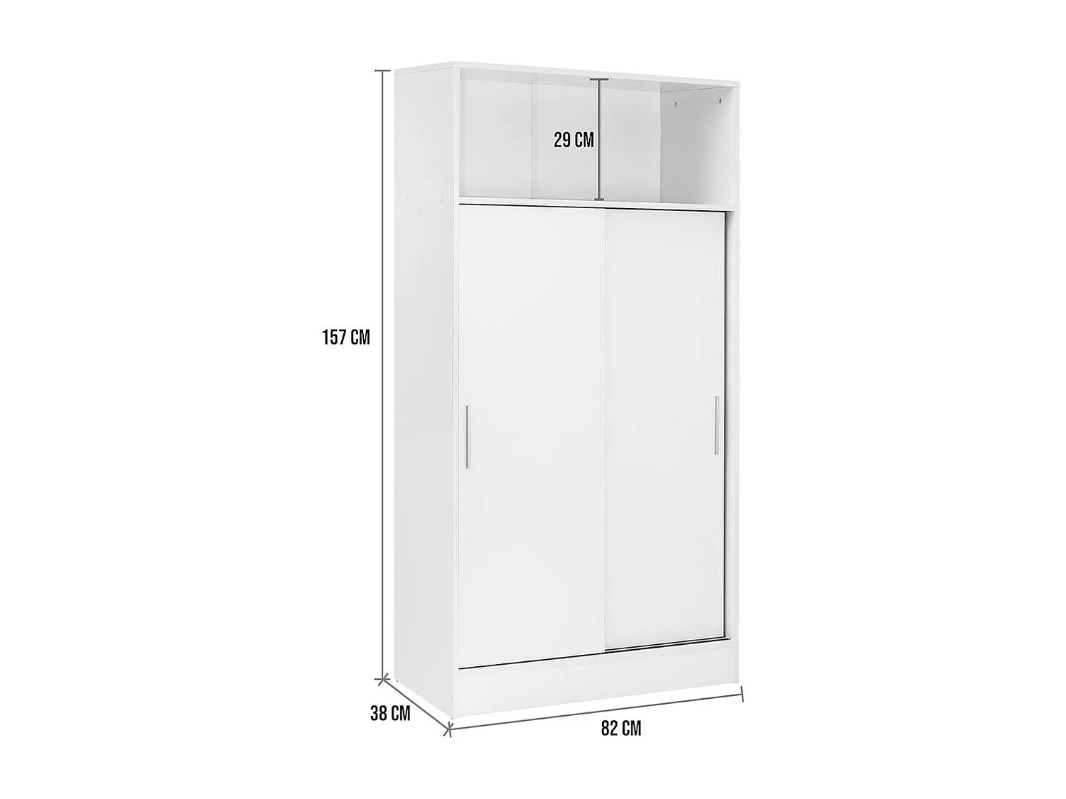 Armario Hogar 2 Puertas Correderas - 157X81X38 Blanco