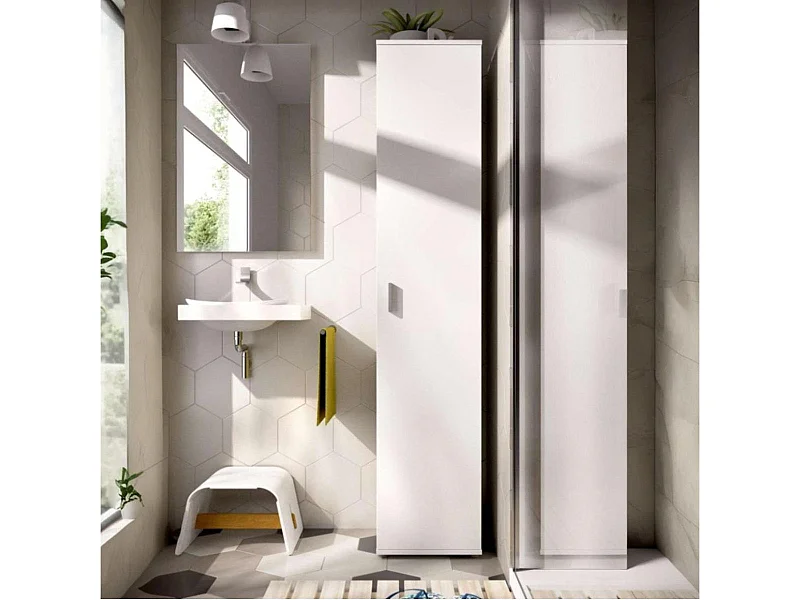 Armario auxiliar Fit 4 compartimentos blanco 190x39x35 cm