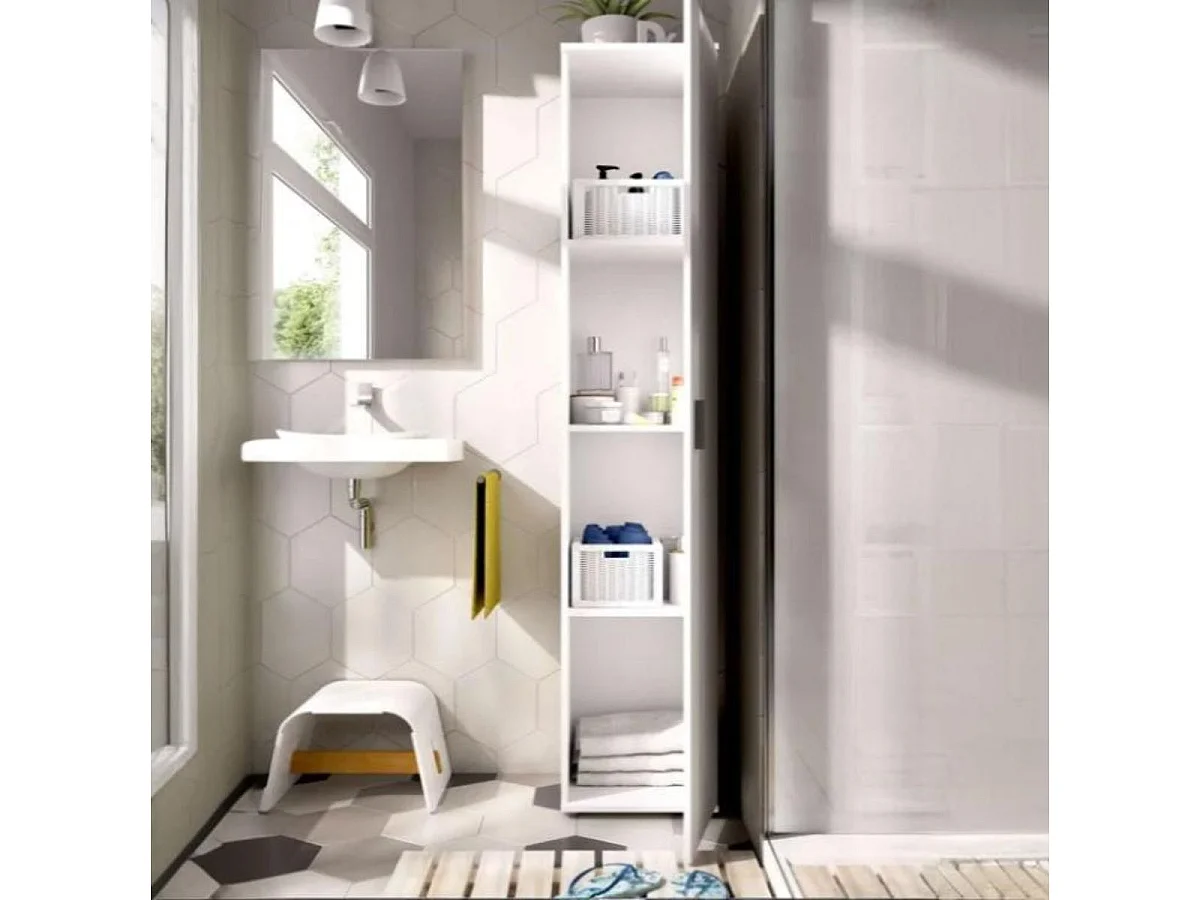 Armario auxiliar Fit 4 compartimentos blanco 190x39x35 cm