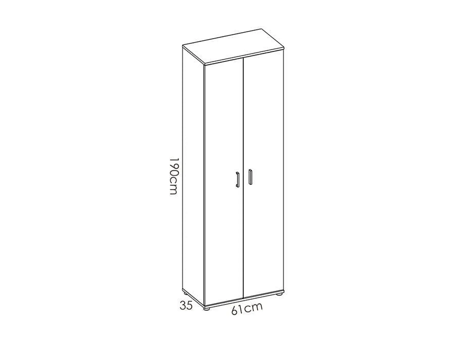 Armario auxiliar Fit 4 compartimentos blanco 190x61x35 cm