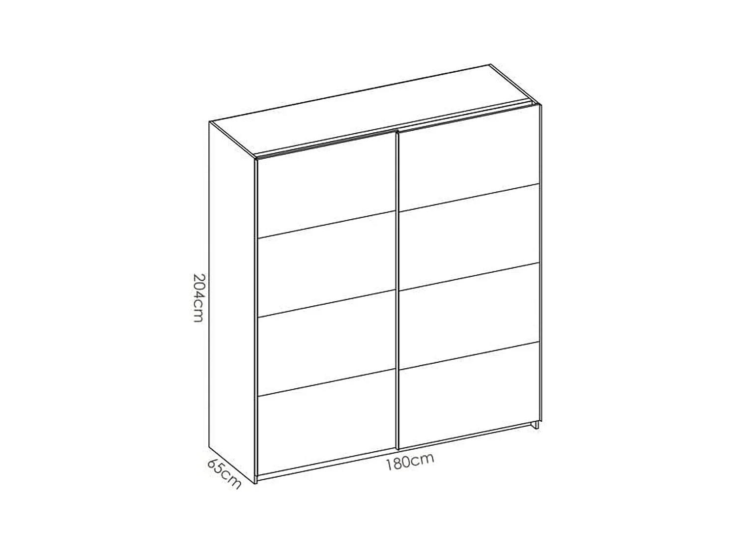 Armario Slide 2 puertas correderas blanco brillo 204x180x65 cm
