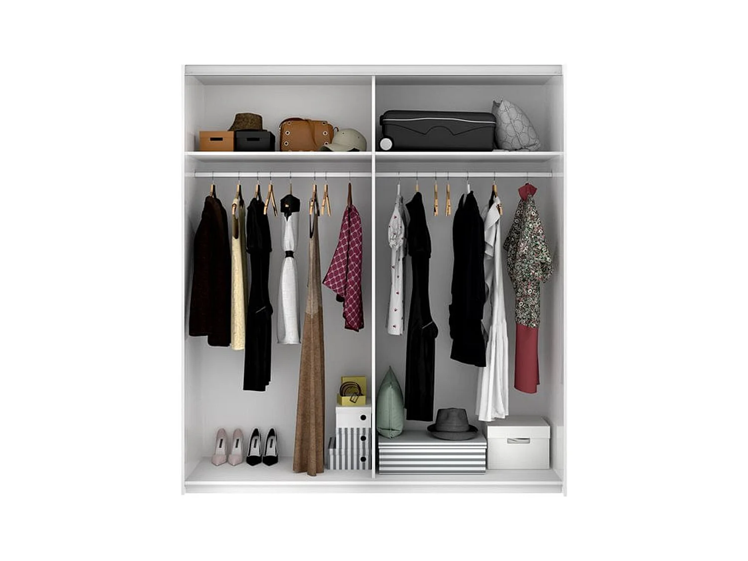 Armario Slide 2 puertas correderas blanco brillo 204x180x65 cm