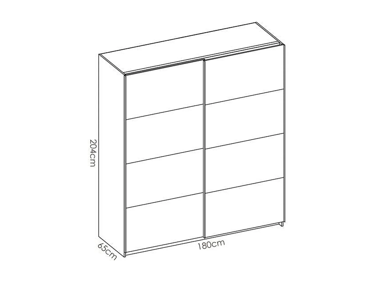 Armario Slide 2 puertas correderas blanco brillo 204x180x65 cm