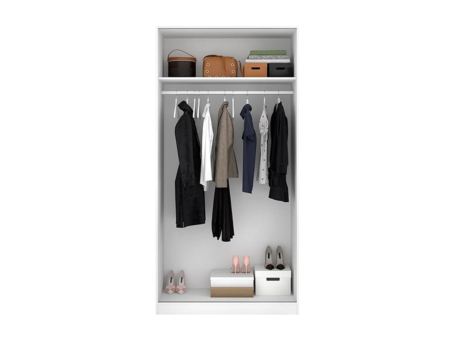 Armario Slide Plus 2 puertas correderas blanco 204x100x50 cm