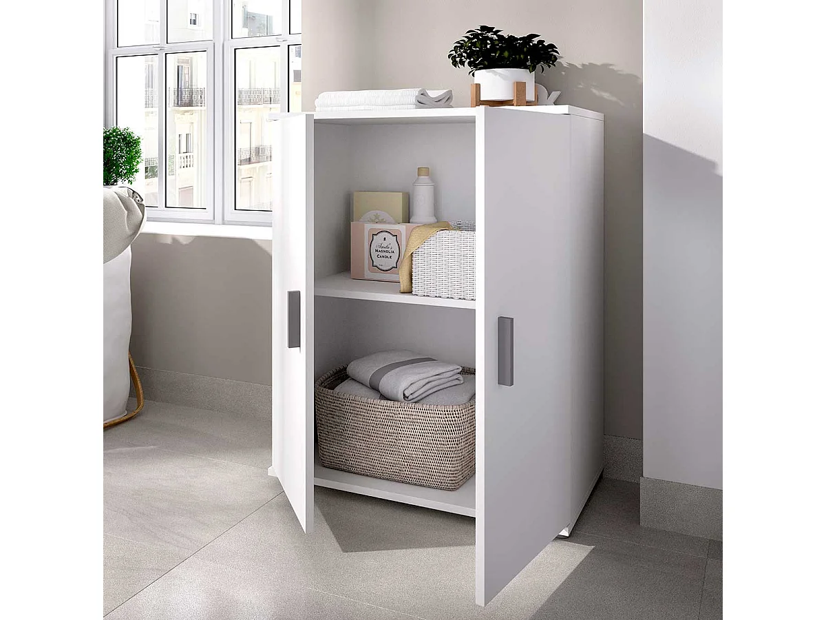 Armario bajo Fit 2 puertas 2 estantes blanco 83,8x60,9x35 cm