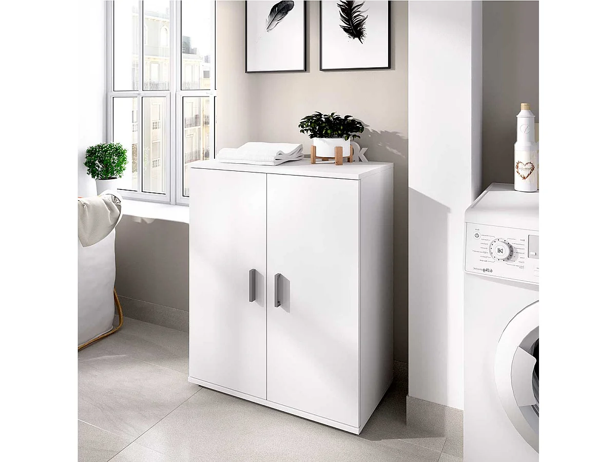 Armario bajo Fit 2 puertas 2 estantes blanco 83,8x60,9x35 cm