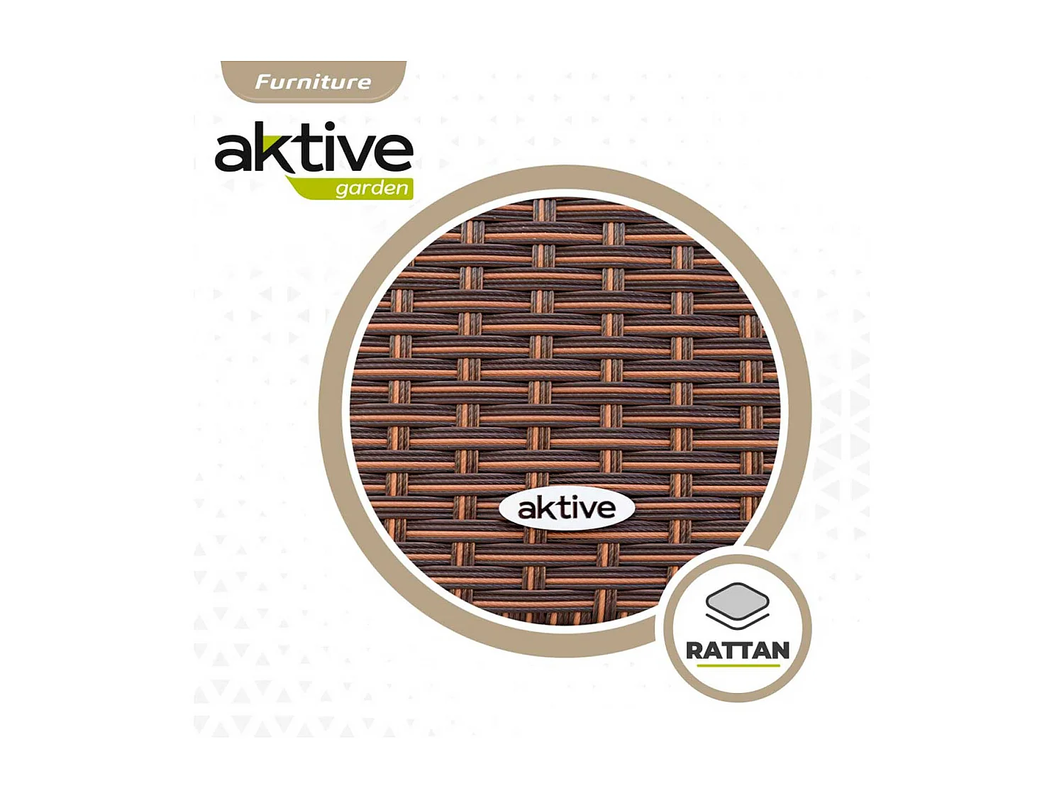 Conjunto de jardín Aktive Garden 2 sillones+1 sofá+ 1 mesa negro/crema