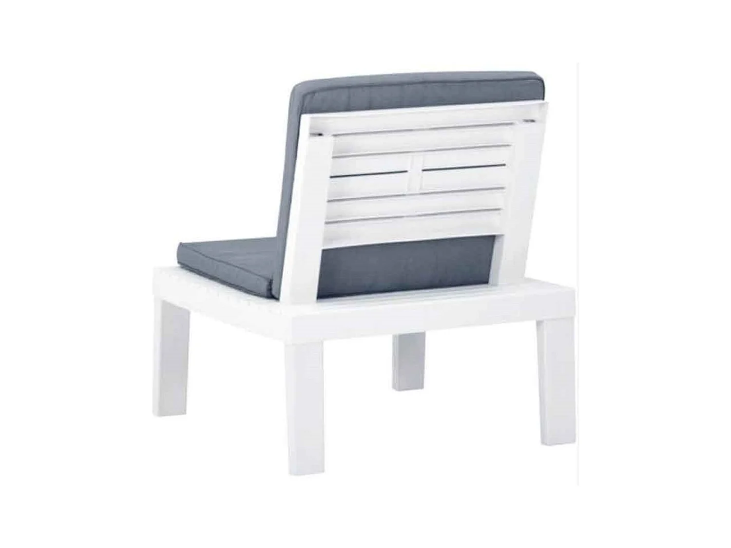 Conjunto Molok 4 asientos con cojín+mesa blanco/gris