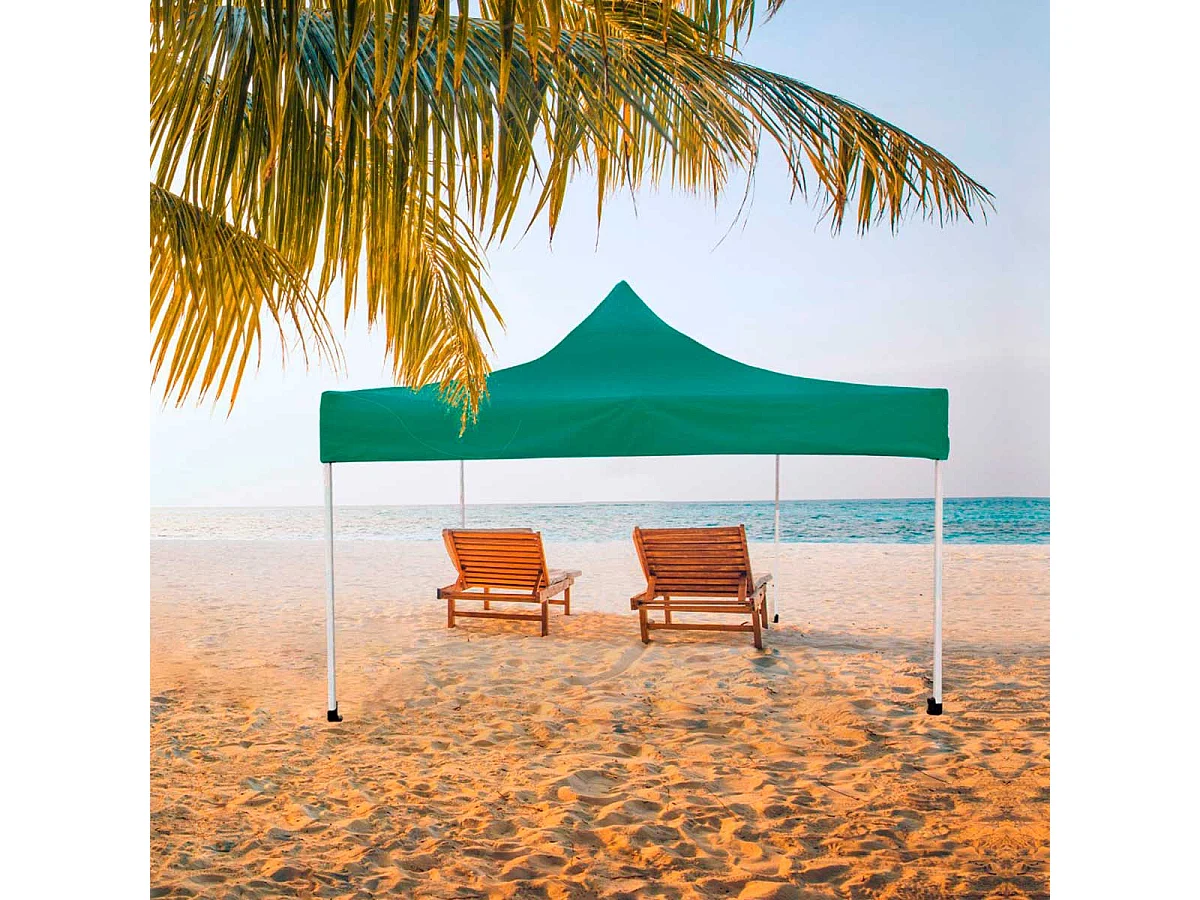 Carpa gazebo Aktive Garden plegable altura ajustable verde 220/320x300x300 cm