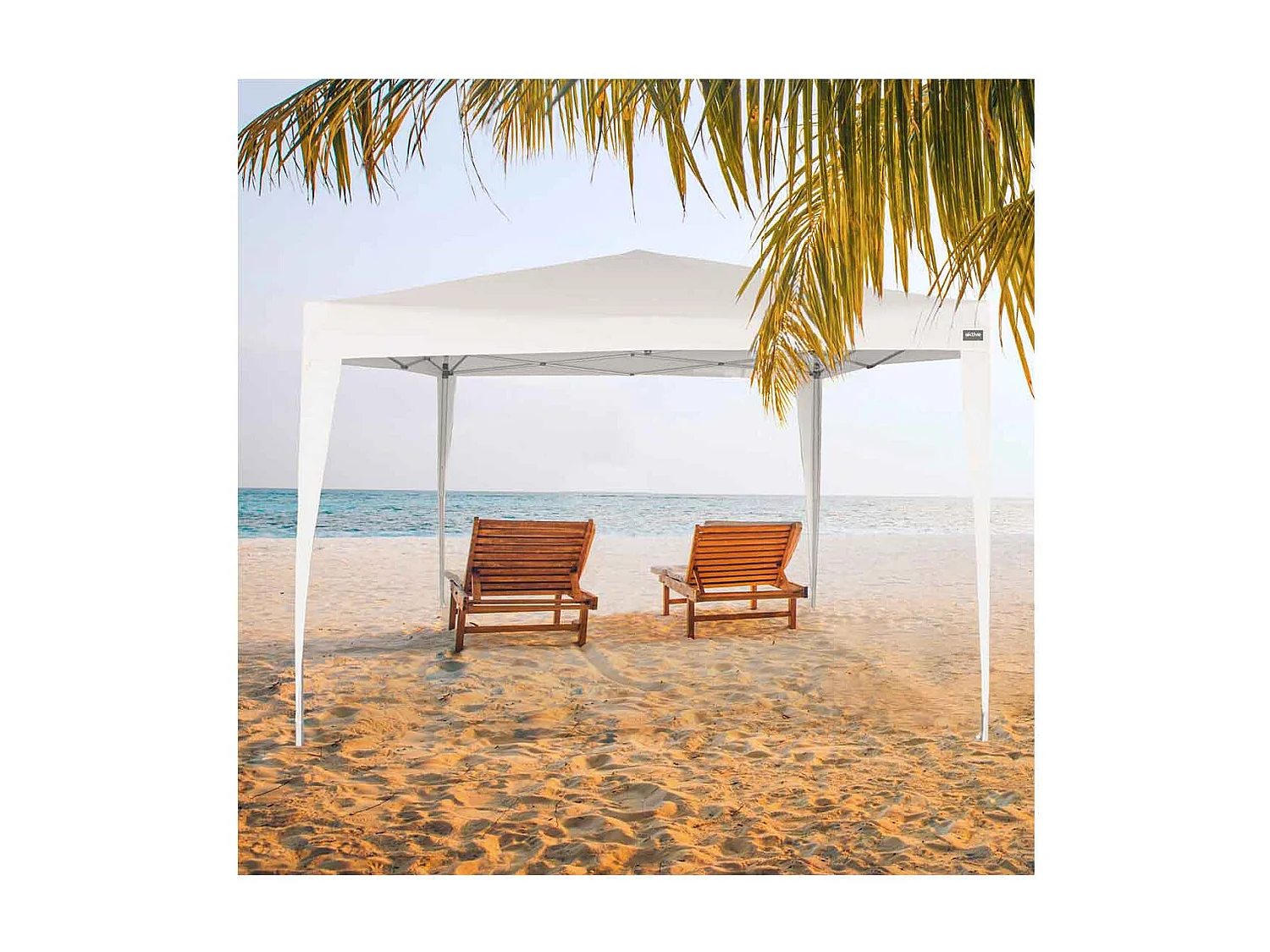 Cenador plegable Aktive poliéster blanco 250x300x300 cm