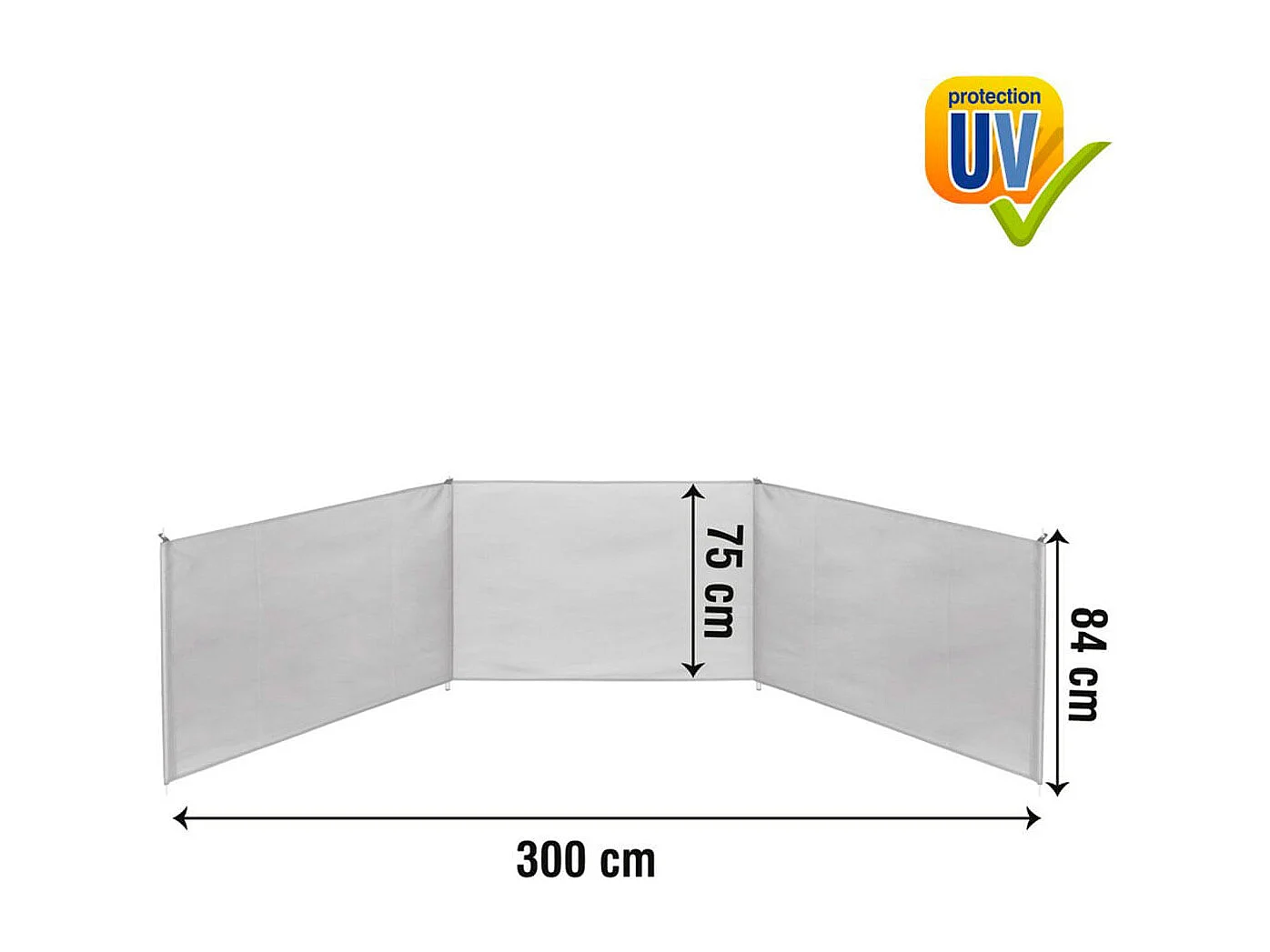 Paravientos Aktive Beach plegable protección UV + bolsa de transporte azul 84x300 cm