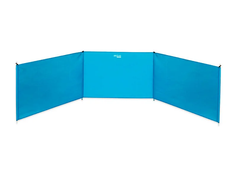 Paravientos Aktive Beach plegable protección UV + bolsa de transporte azul 84x300 cm