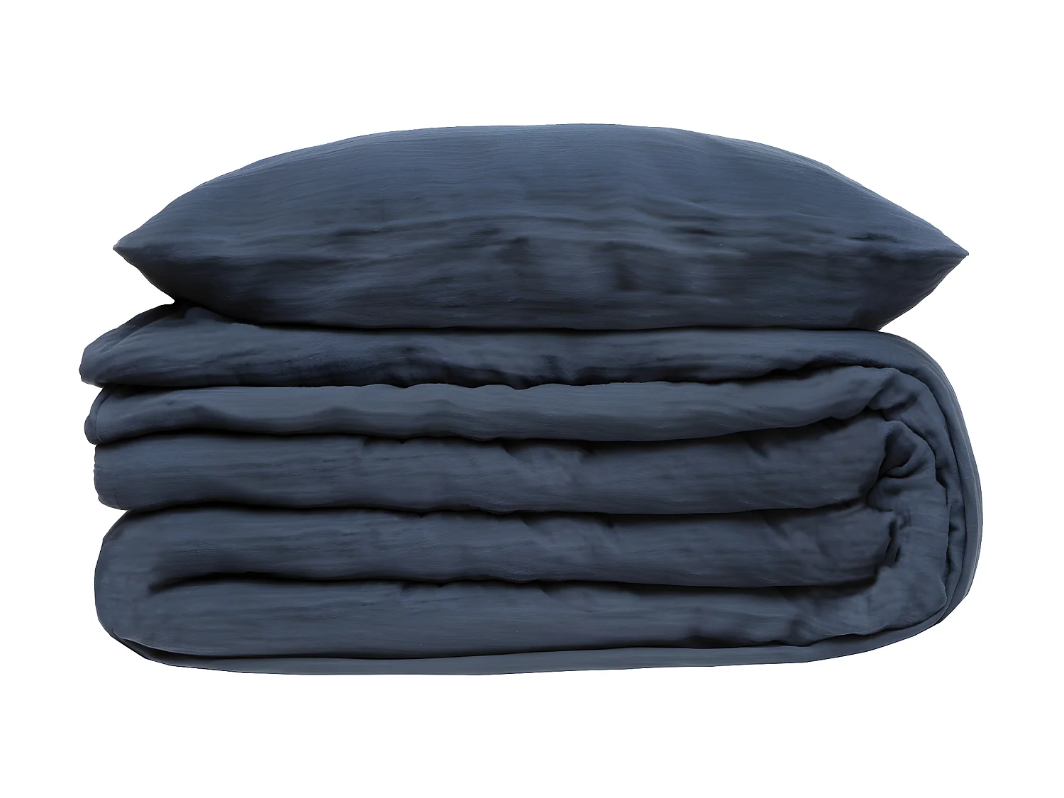Parure de lit 2 Personnes en gaze de coton Bleu Gris 260 x 240 cm  Housse de couette avec 2 taies