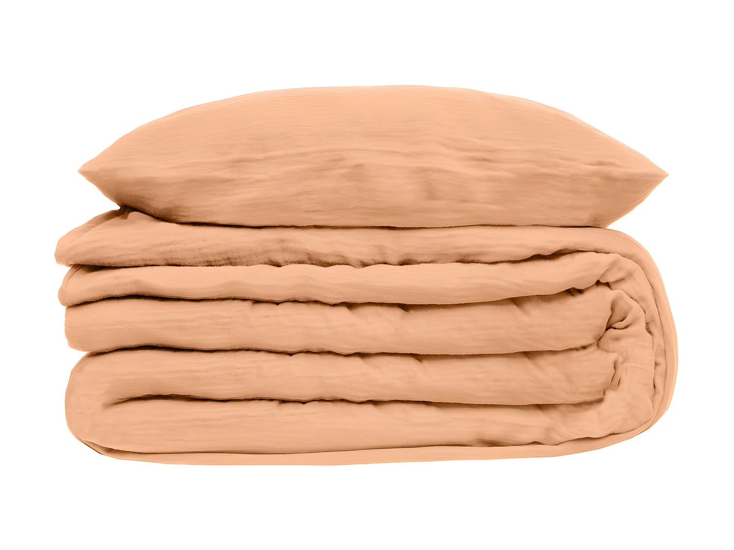 Parure de lit 2 Personnes en gaze de coton Rose  260 x 240 cm Housse de couette avec 2 taies